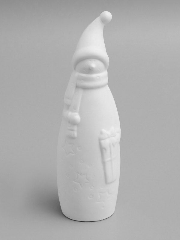 Светодиодная фигура "Снеговик в колпаке" 6х5.5х19.8 см, 1 LED, LR44x3(в компл.), свечение тёплое белое