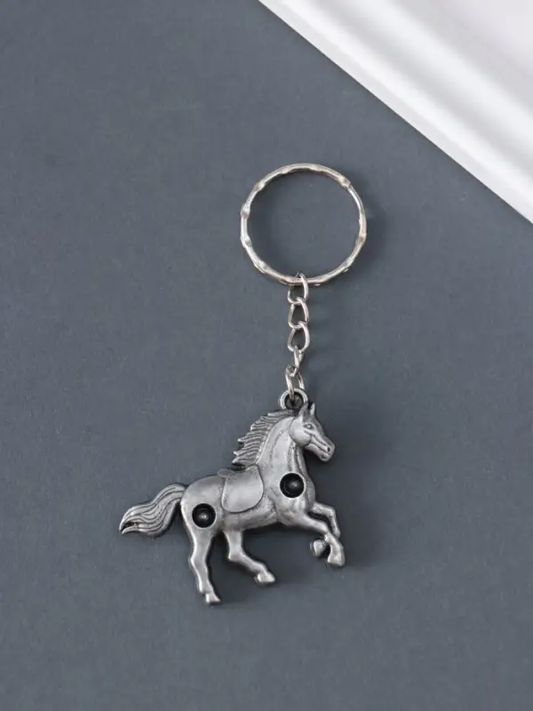 Брелок металл "Бегущий конь со стразами на седле" МИКС 3х4,2х0,8 см