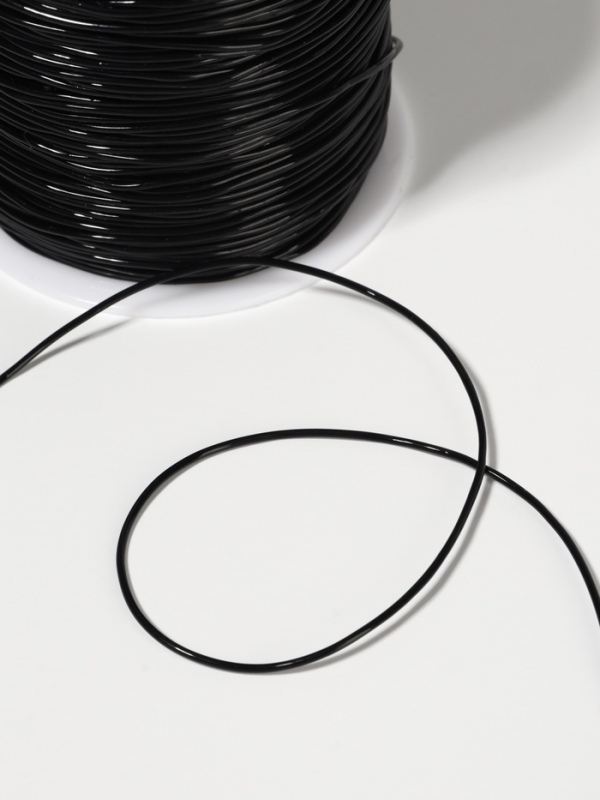 Нить для плетения 100&plusmn;1м d1мм эластичная силикон чёрный АУ