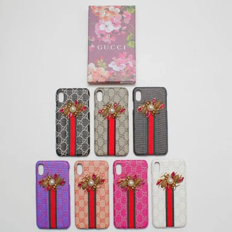 Чехол iPh XS Max PC жуки со стразами