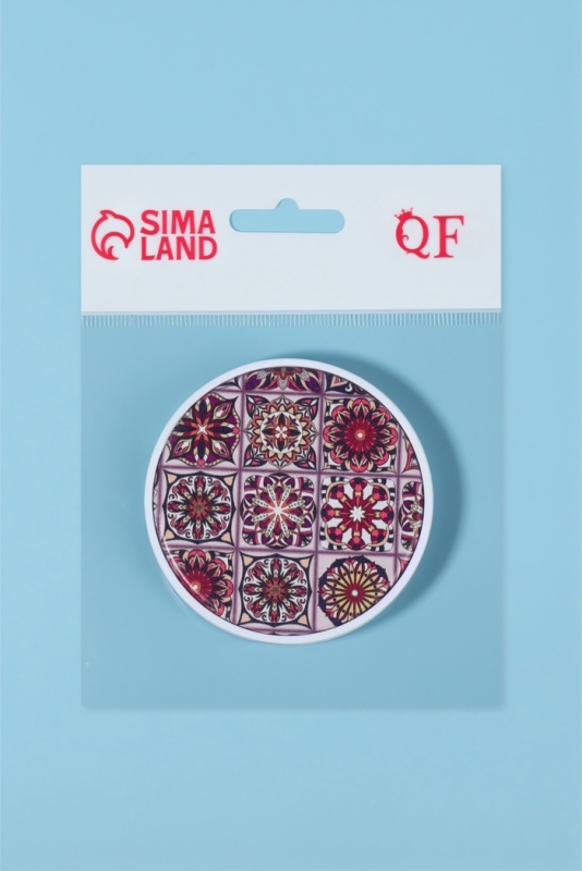 Зеркало складное &laquo;Витраж&raquo;, d = 7,3 см, цвет оранжевый