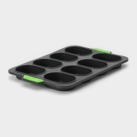 Форма для выпечки с перфорацией &laquo;Булочки&raquo;, силикон, 34,5&times;23&times;2,5 см , 8 ячеек (9,5&times;6,3&times;2,4 см), чёрная