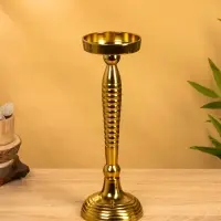 Подсвечник "Силуэт" 13х13х36 см, алюминий, цв. золото