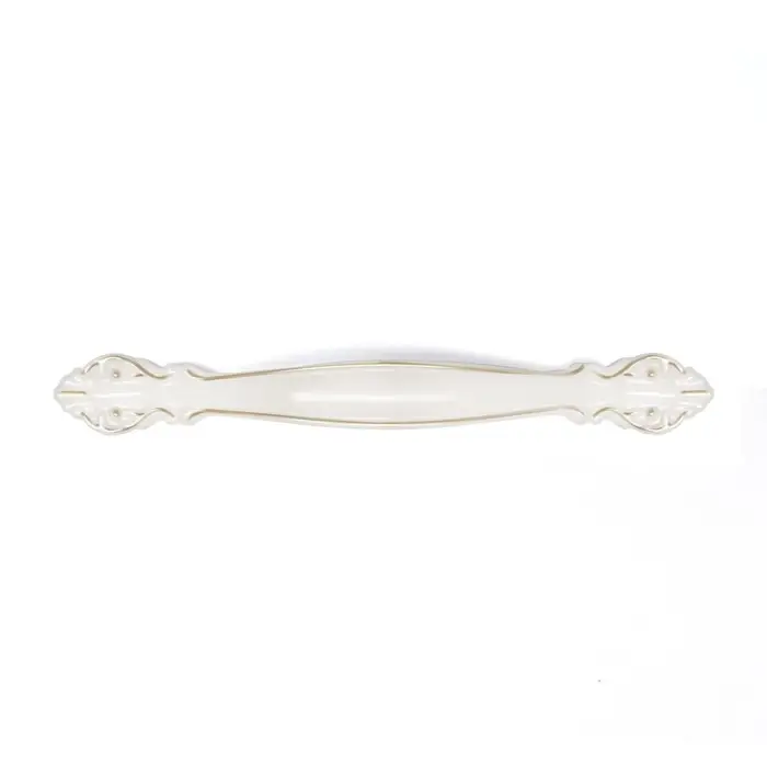 Ручка-скоба мебельная ТУНДРА LIGHT, м/о 96 мм, белая, с золотой вставкой