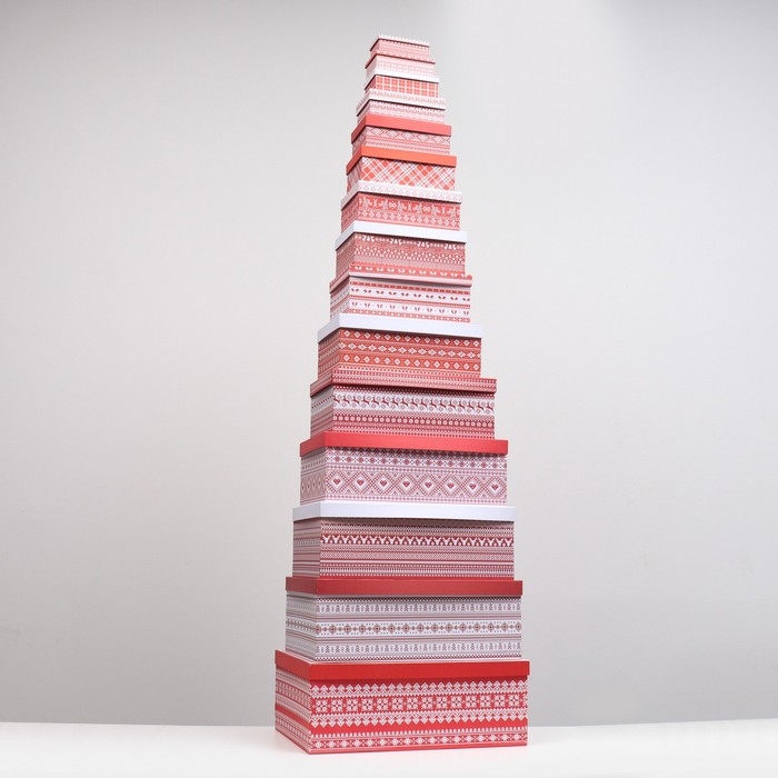 Набор коробок подарочных 15 в 1 "Скандинавия", 46,6 х 35,2 х 17.5- 12 х 7 х 4 см