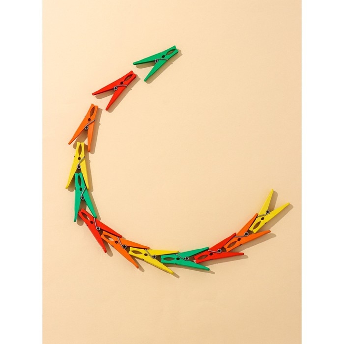 Прищепки бельевые &laquo;Пингвин&raquo;, 8 см, 12 шт, цвет МИКС