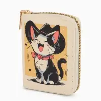 Кошелек дет 07-01-01 Июнь2548 кот, 8,5*2,5*10,5 см, 2 отд+отд/молн, д/карт, белый