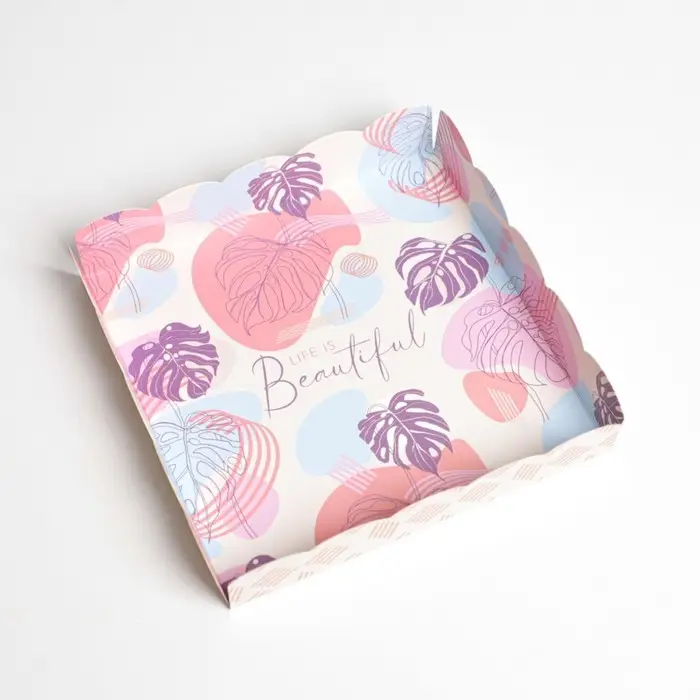 Коробка для печенья, кондитерская упаковка с PVC крышкой, &laquo;Абстракция&raquo;, 15 х 15 х 3 см