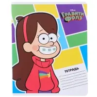 Тетрадь в линейку 24 листа, 5 видов МИКС, обложка мелованный картон, &laquo;Гравити Фолз&raquo;