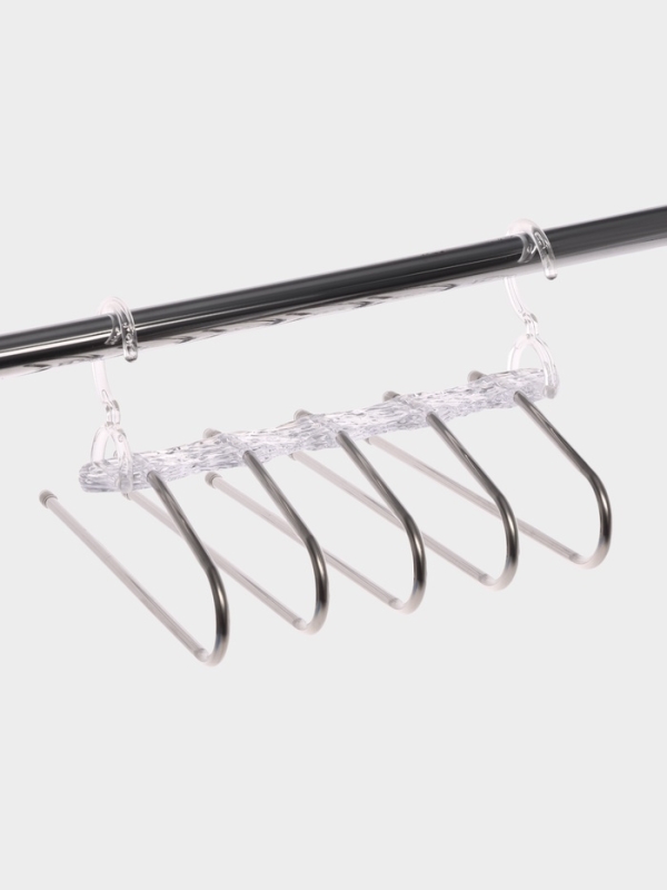 Вешалка для брюк многоуровневая, трансформер, 30,5х32х7,5, 5 уровней, прозрачная