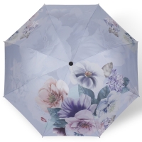 Зонт механический &laquo;Фиалки&raquo;, эпонж, 4 сложения, 8 спиц, R = 49/55 см, D = 110 см, цвет МИКС