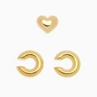 Набор серьги и каффы 3 шт. &laquo;Бублик&raquo; сердце, цвет золото
