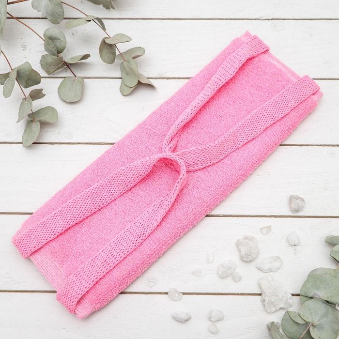 Мочалка-лента для тела Доляна &laquo;Нежность&raquo;, хлопковая, 40&times;11 см, цвет МИКС
