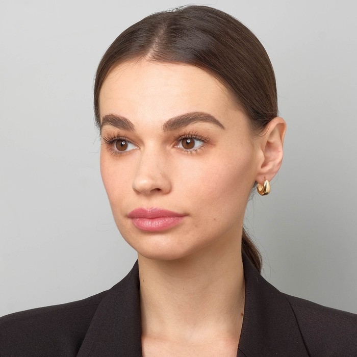 Серьги металл &laquo;Эфир&raquo; полукруг, цвет золото