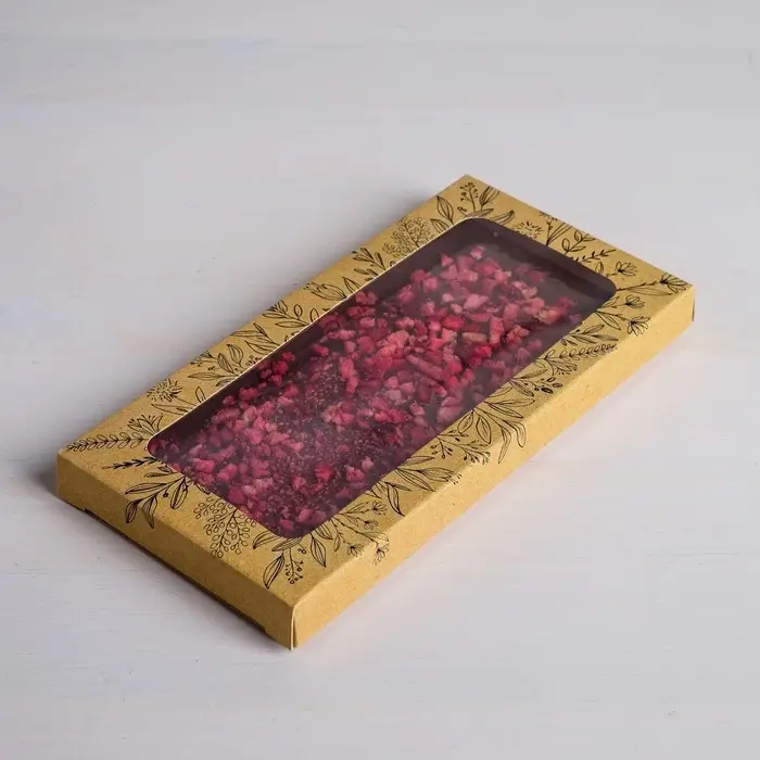 Коробка для шоколада, кондитерская упаковка &laquo;Pleasure&raquo;, с окном, 17.3 х 8.8 х 1.5 см