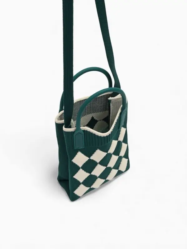 Сумка подр Ромбы, 12*4*17, отд на кнопке, дл ремень, зеленый