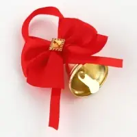Колокольчик на булавке с бантом на выпускной, красный, d = 2,6 см