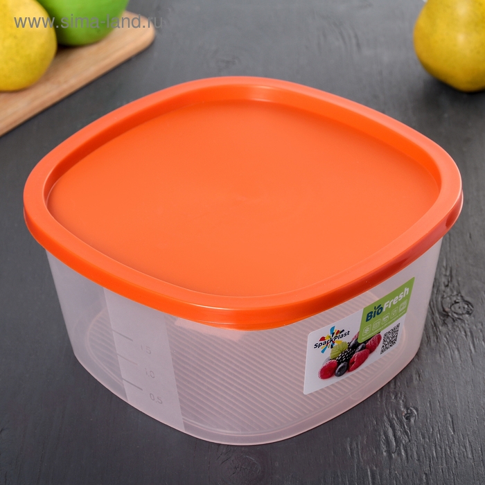 Контейнер для продуктов с мерной шкалой &laquo;BioFresh&raquo;, 2,65 л, прозрачный, крышка микс