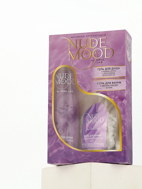 Подарочный набор URAL LAB: гель для душа 250 мл, аромат сирени и соль для ванны с лепестками лаванды 150 г