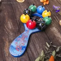 Сувенирный музыкальный инструмент "Маракас с шариками и пластинами" радужный 25х13х5 см МИКС