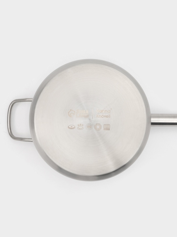 Ковш 4 л, d=20, h=12,5 см, с крышкой, толщина стенки 0,8 мм, индукция, две ручки