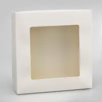 Контейнер на вынос, с окном, белый, 20&times;20&times;4 см