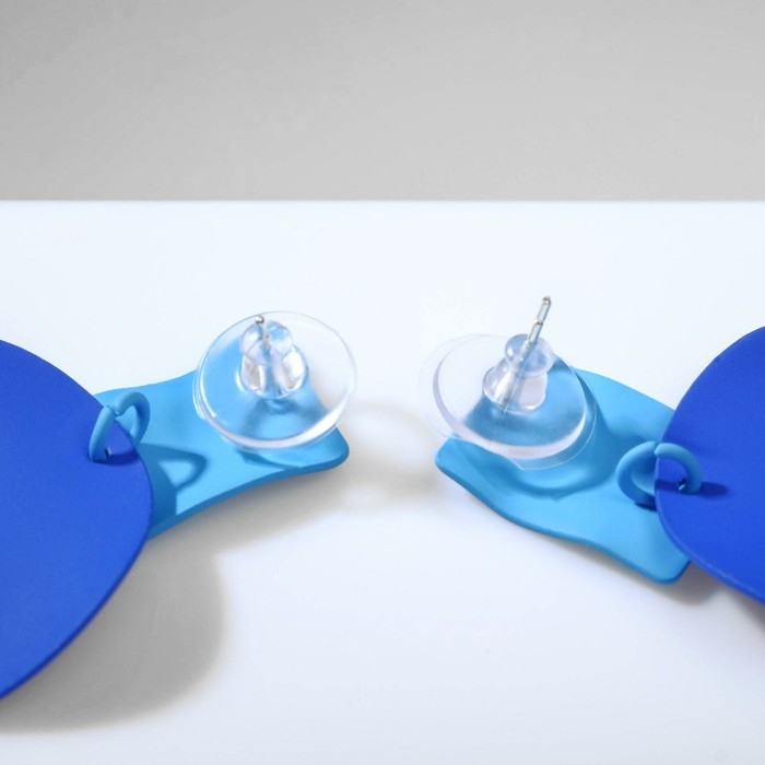 Серьги металл &laquo;Яркость&raquo; геометрия, цвет синий