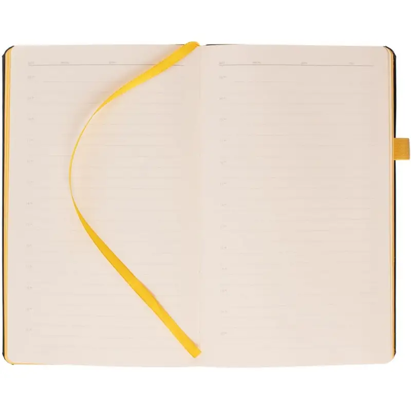 Ежедневник Ton Black, недатированный, черный с желтым