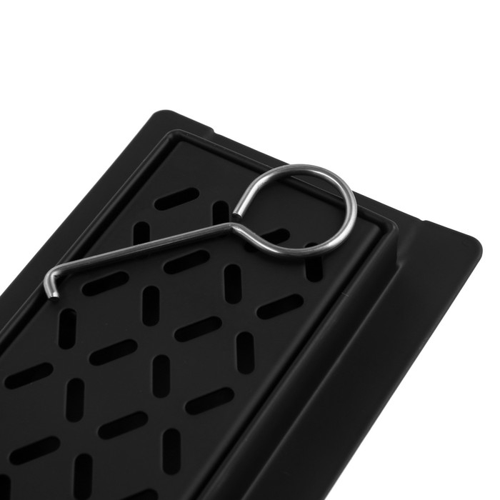 Трап ZEIN engr, c флaнцeм свободного вращ 360&deg;, 7*60 см, d=40/50 мм, нерж сталь, черный