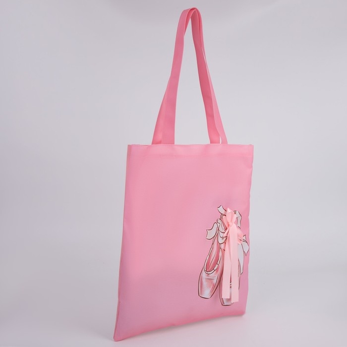 Шопер &laquo;Пуанты&raquo;, 35 х 0,5 х 40 см, с лентой, цвет розовый
