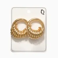 Серьги металл "Кольца" тренд, цвет золото