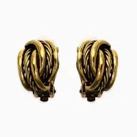 Клипсы "Винтаж" узел, цвет чернёное золото