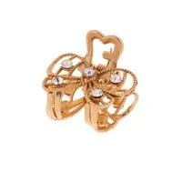 Крабик для волос &laquo;Бантик&raquo;, стразы, 2.5 см, золото