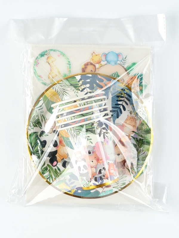 Набор одноразовой посуды &laquo;Зверята&raquo;, с тиснением, набор 12 шт.