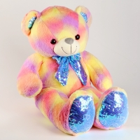 Мягкая игрушка &laquo;Мишка&raquo;, с паетками, 80 см, цвет жёлтый