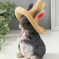 Копилка "Зайчик в шляпе с бабочкой" 19х13х12 см, серый