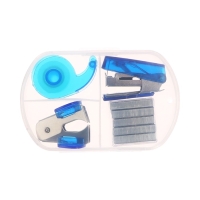 Степлер №10, от 5 листов, скобы 500шт, антистеплер,диспенсер с клейкой лентой 10мм*2метра