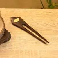 Заколка для волос фигурная, дерево Соно, ракушка, 17х4 см, цв. тёмно-коричневый