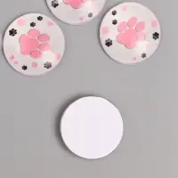 Кабошон стекло для творчества "Круг. Следы кошки" 3х3 см