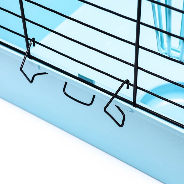 Клетка для кроликов, морских свинок "Пижон" №4 складная , 80 х 50 х 47 см, бирюзовая