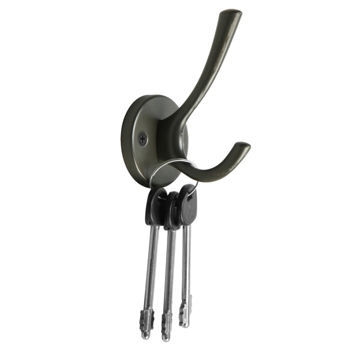 Крючок мебельный CAPPIO SIMPLE, двухрожковый, графит