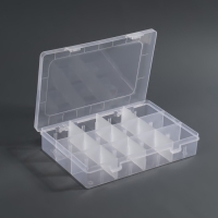 Органайзер для декора, передвижные ячейки, 12 ячеек, 19,5 &times; 13 &times; 3,6 см, цвет прозрачный