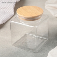 Банка стеклянная для сыпучих продуктов с бамбуковой крышкой Magistro &laquo;Эко&raquo;, 1,3 л, 11&times;14 см