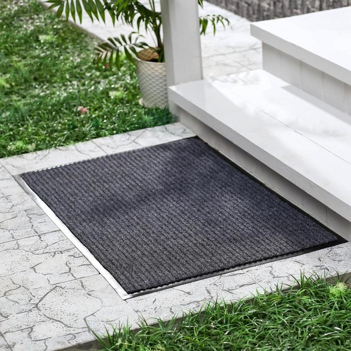 Коврик придверный влаговпитывающий, ребристый, &laquo;Стандарт&raquo;, 50&times;80 см, цвет серый