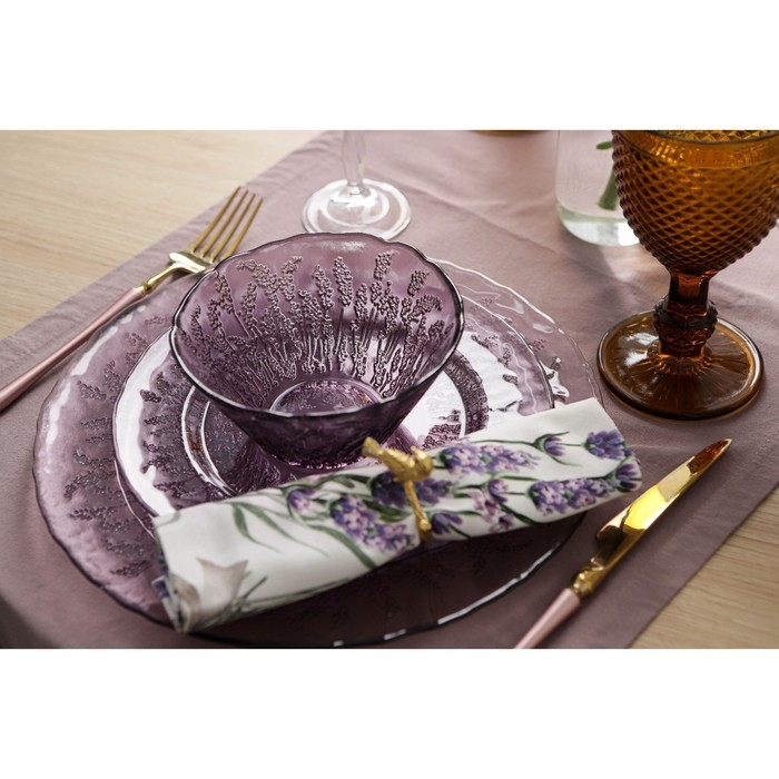 Тарелка стеклянная Magistro &laquo;Французская лаванда&raquo;, d=21 см, цвет фиолетовый