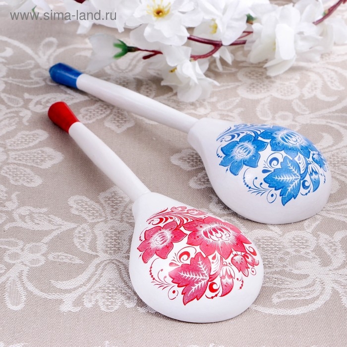 Ложка полубаская с росписью &laquo;Гжель&raquo;, 19&times;6 см, микс