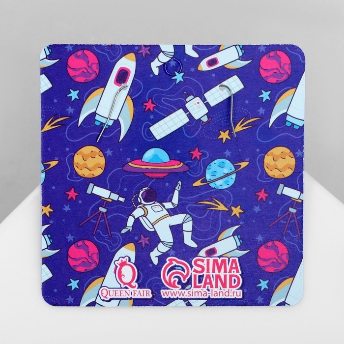 Серьги ассорти &laquo;Радость&raquo; ракеты, цветные в серебре