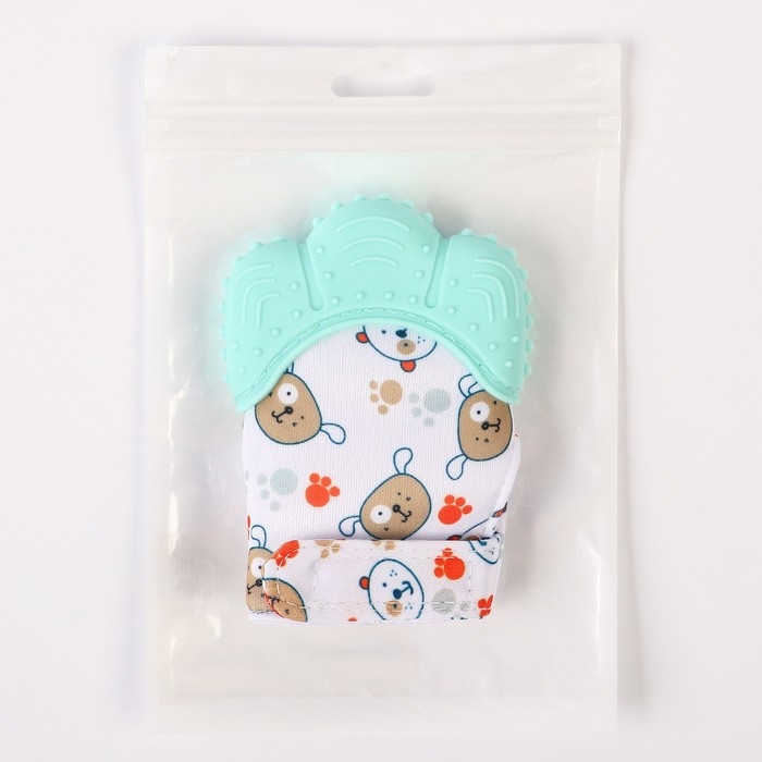 Прорезыватель-рукавичка &laquo;Собачки&raquo;, цвет мятный, Крошка Я