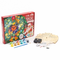 Часы своими руками. Часы - расскраска под роспись &laquo;Лес&raquo;, новогодний набор для творчества