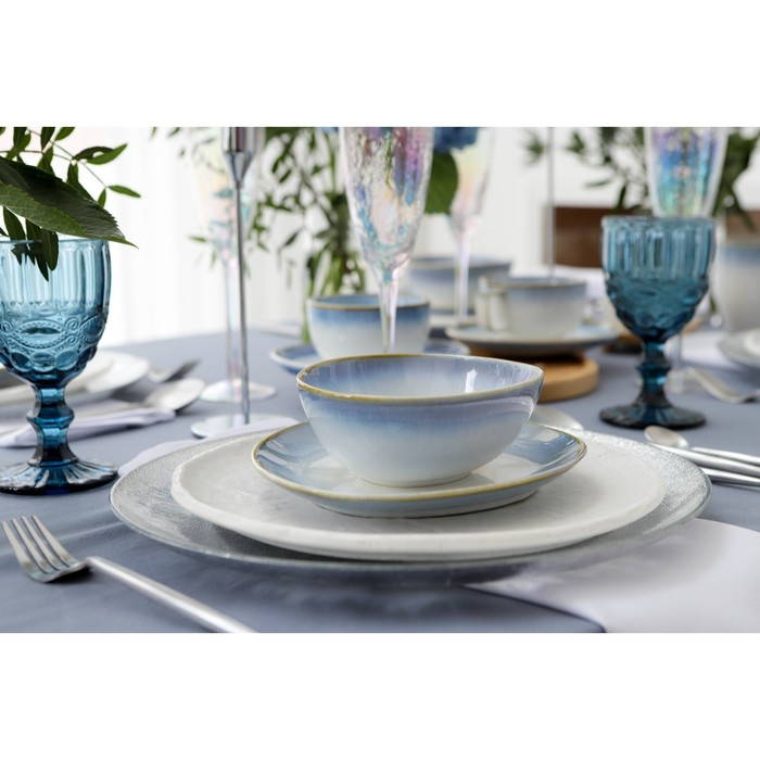 Салатник фарфоровый Magistro &laquo;Пэвэти&raquo;, 400 мл, d=15,3 см, цвет голубой